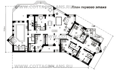 Поэтажные планы проект дома 35-54 общ. площадь 519,7м2
