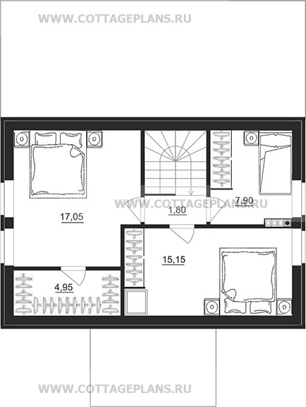 Поэтажные планы проект дома 96-79 общ. площадь 143,85 м2
