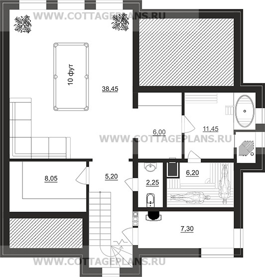 Поэтажные планы проект дома 105-56 общ. площадь 273,65 м2