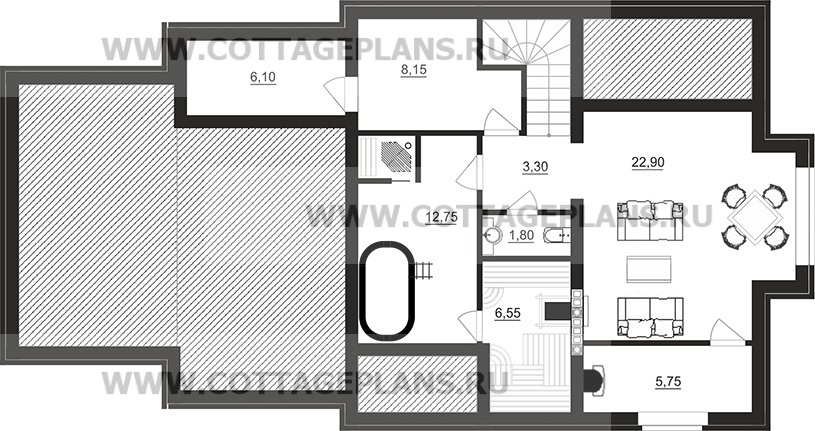 Поэтажные планы проект дома 96-67 общ. площадь 239,95 м2