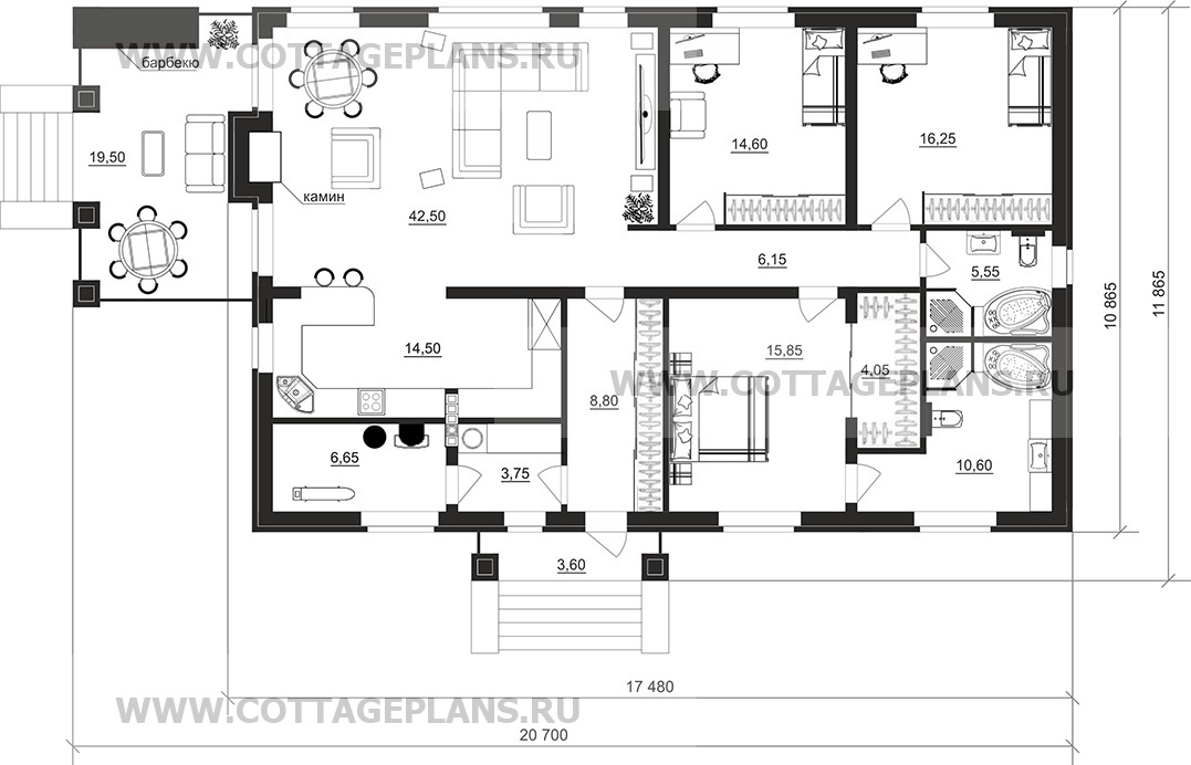Поэтажные планы проект дома 702-31 общ. площадь 150,15м2