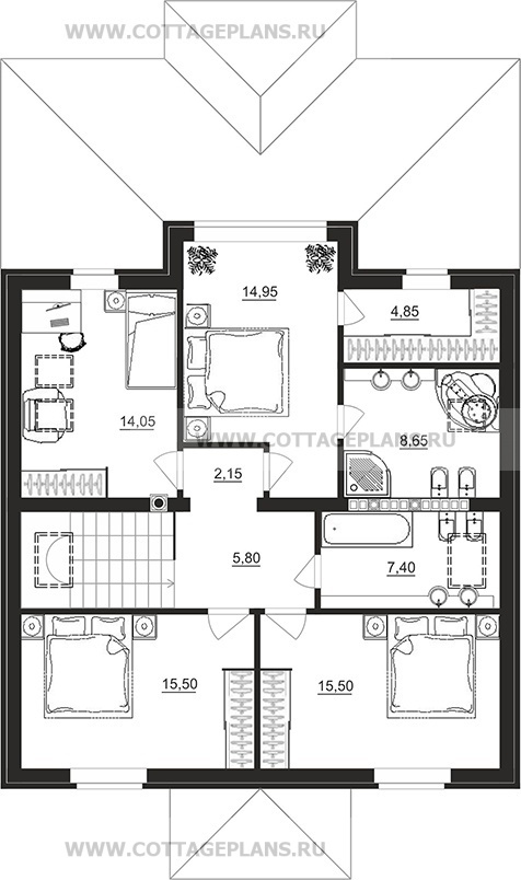 Поэтажные планы проект дома 98-83 общ. площадь 263,85 м2