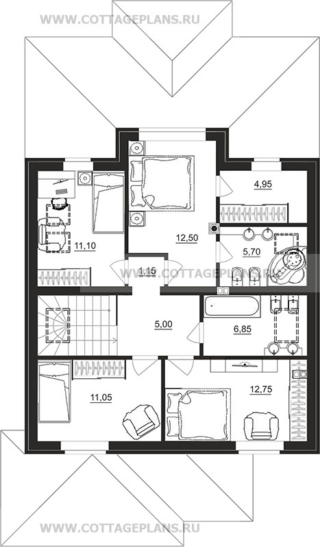 Поэтажные планы проект дома 77-88 общ. площадь 150,25 м2