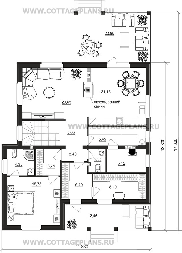 Поэтажные планы проект дома 20-13 общ. площадь 206,55 м2
