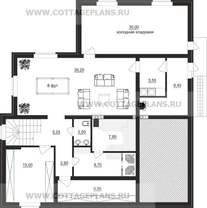 Поэтажные планы проект дома 24-12 общ. площадь 372,85 м2