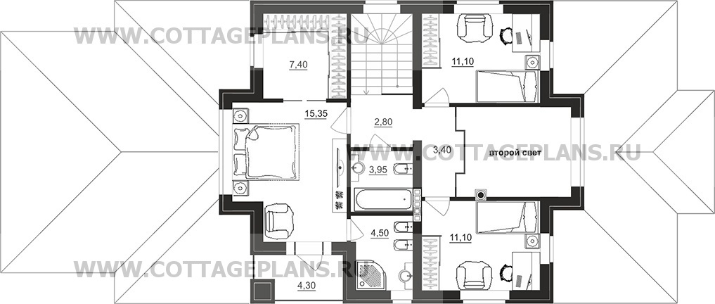 Поэтажные планы проект дома 97-21 общ. площадь 179,00 м2