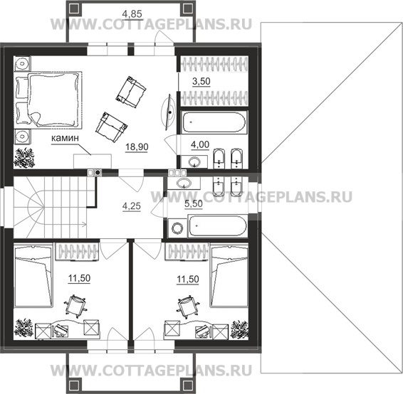 Поэтажные планы проект дома 21-93 общ. площадь 120,15 м2