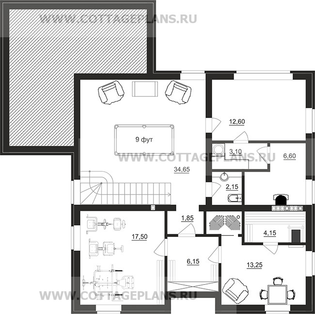 Поэтажные планы проект дома 76-70 общ. площадь 272,65 м2