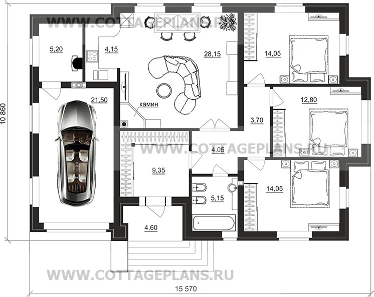 Поэтажные планы проект дома 200-54 общ. площадь 122,15 м2