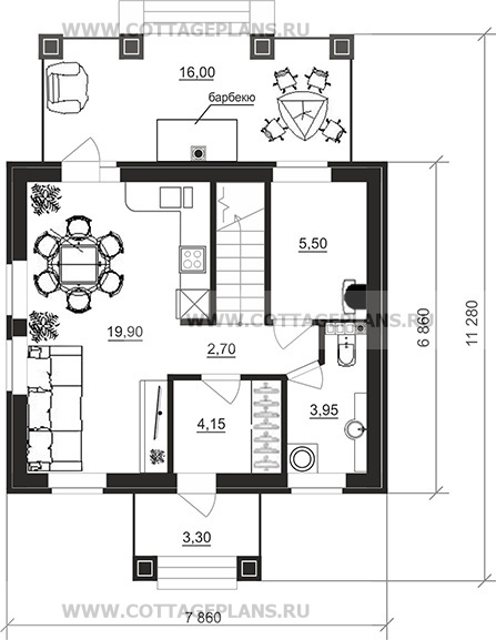 Поэтажные планы проект дома 74-08 общ. площадь 71,30 м2