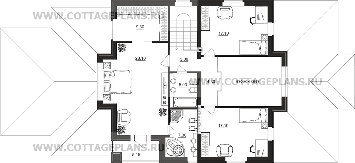 Поэтажные планы проект дома 78-23 общ. площадь 357,40м2