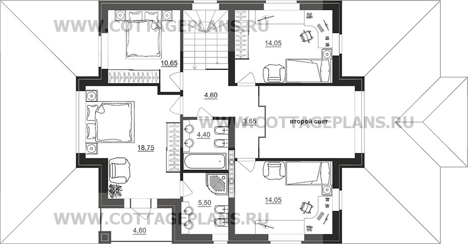 Поэтажные планы проект дома 98-19 общ. площадь 279,20 м2