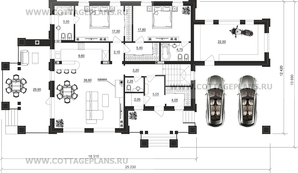 Поэтажные планы проект дома 08-68 общ. площадь 256,15 м2