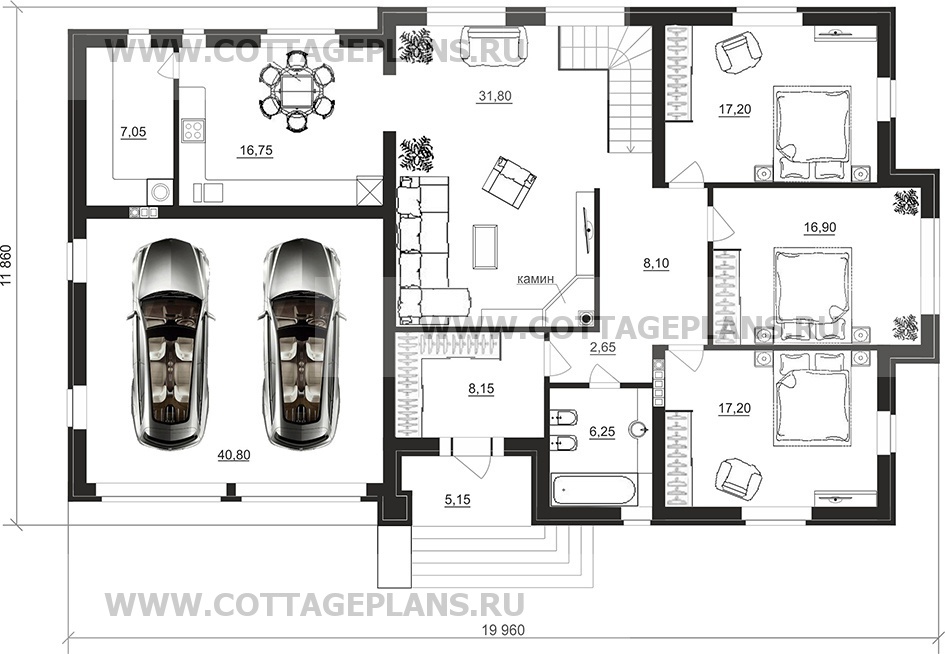 Поэтажные планы проект дома 91-50 общ. площадь 302,15 м2