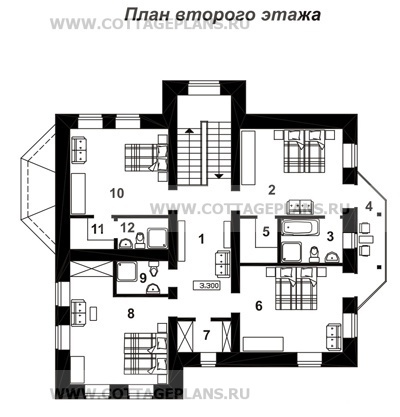 Поэтажные планы проект дома 46-62 общ. площадь 249,5м2