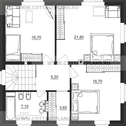 Поэтажные планы проект дома 88-03 общ. площадь 141,14 м2