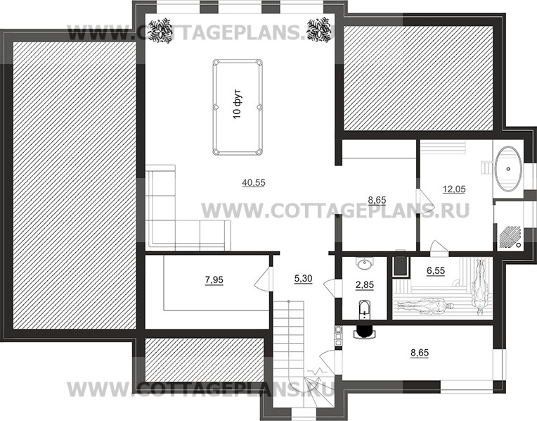 Поэтажные планы проект дома 105-63 общ. площадь 353,40 м2