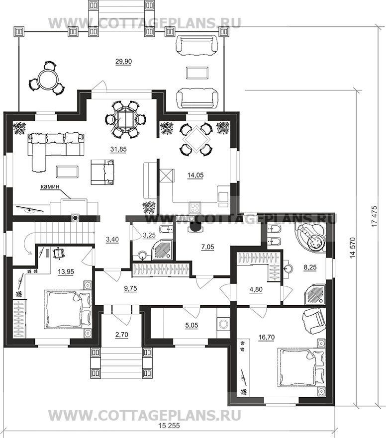 Поэтажные планы проект дома 29-60 общ. площадь 207,10 м2
