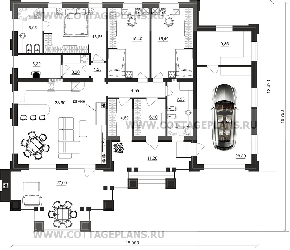 Поэтажные планы проект дома 07-86 общ. площадь 161,05 м2