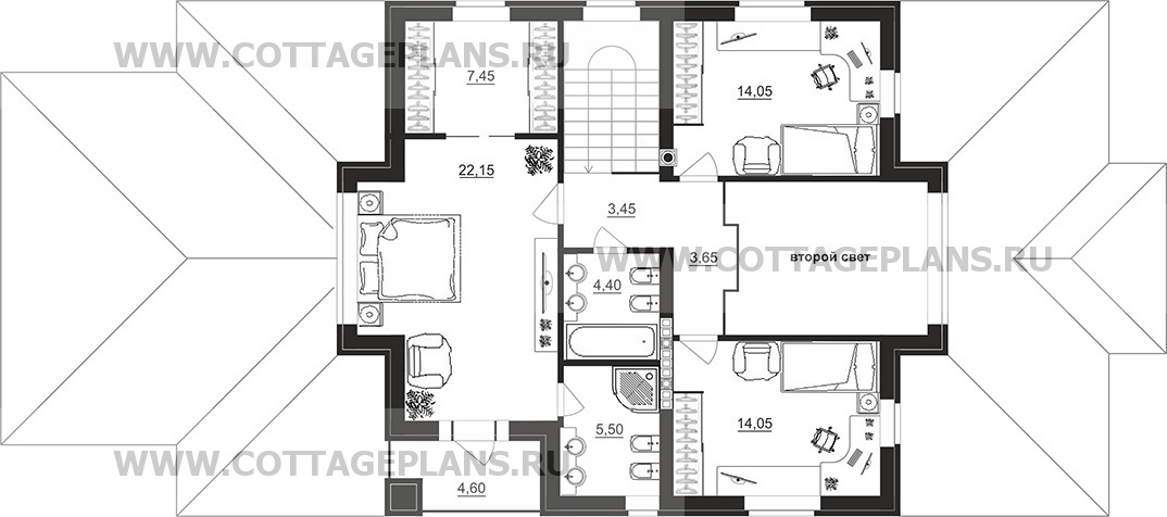 Поэтажные планы проект дома 201-68 общ. площадь 332,05 м2
