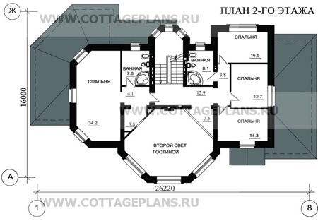 Поэтажные планы проект дома 47-83 общ. площадь 447,3 м2