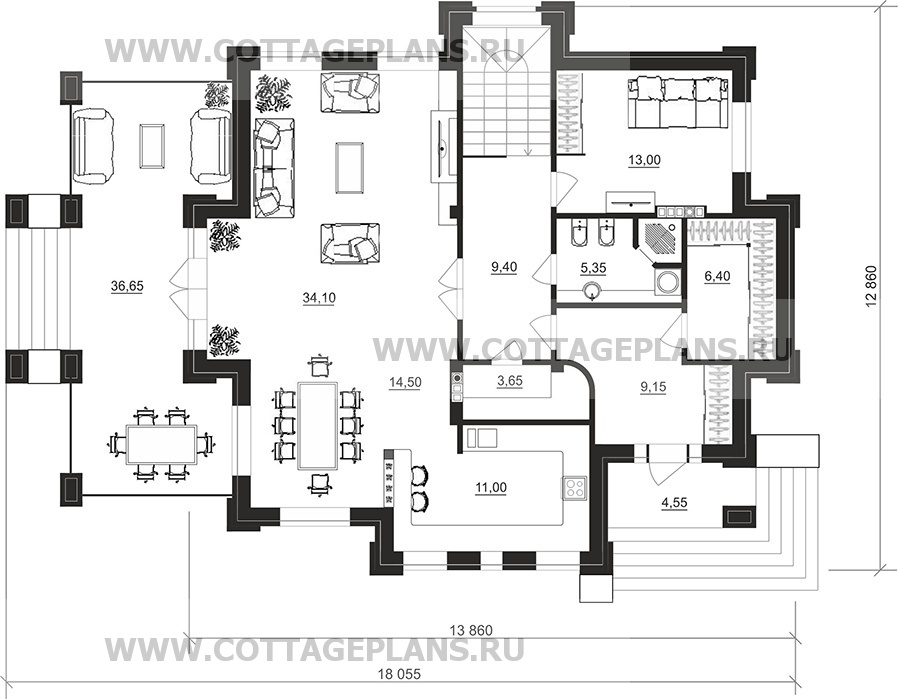 Поэтажные планы проект дома 201-79 общ. площадь 317,40 м2
