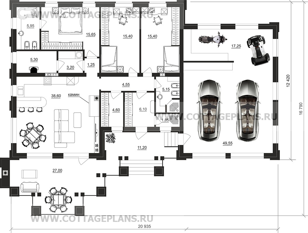 Поэтажные планы проект дома 07-83 общ. площадь 189,70 м2