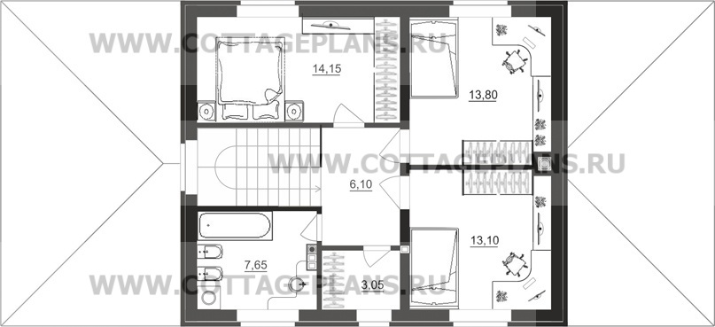 Поэтажные планы проект дома 29-45 общ. площадь 169,40 м2