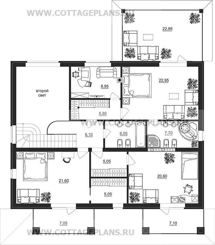 Поэтажные планы проект дома 20-65 общ. площадь 415,25 м2