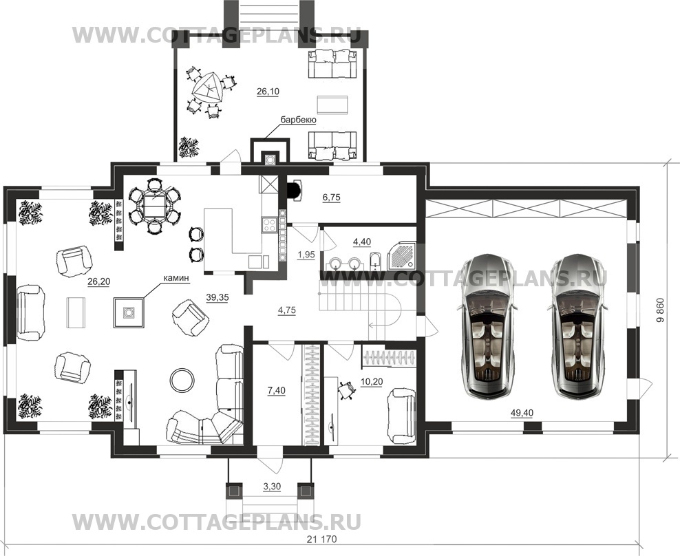 Поэтажные планы проект дома 93-29 общ. площадь 347,95 м2