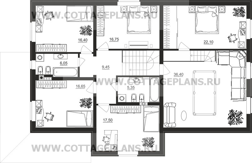 Поэтажные планы проект дома 20-76 общ. площадь 290,9 м2