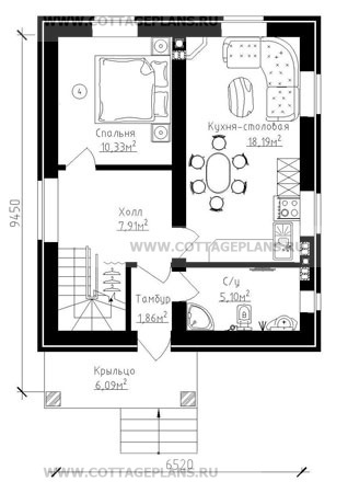 Поэтажные планы проект дома 88-22 общ. площадь 94,73 м2
