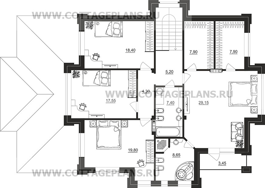 Поэтажные планы проект дома 200-80 общ. площадь 257,90 м2