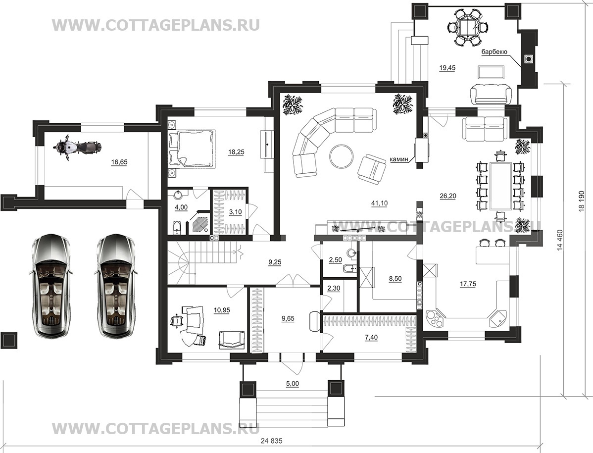 Поэтажные планы проект дома 105-09 общ. площадь 487,85 м2