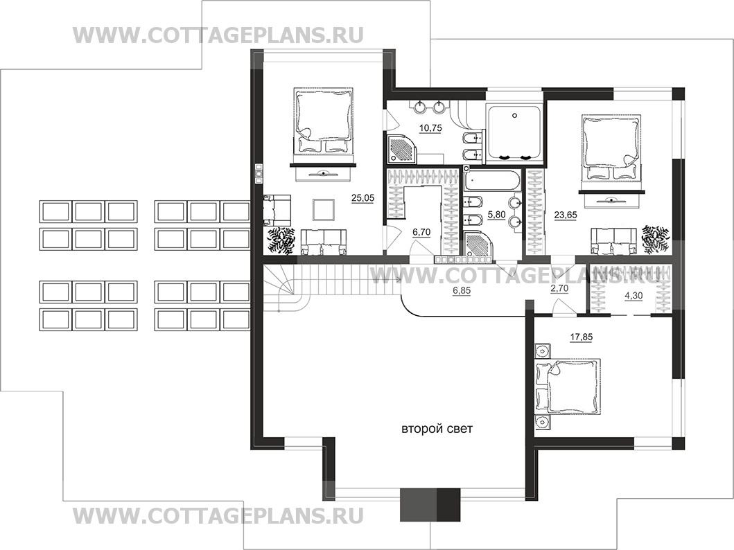 Поэтажные планы проект дома 76-56 общ. площадь 477,25 м2