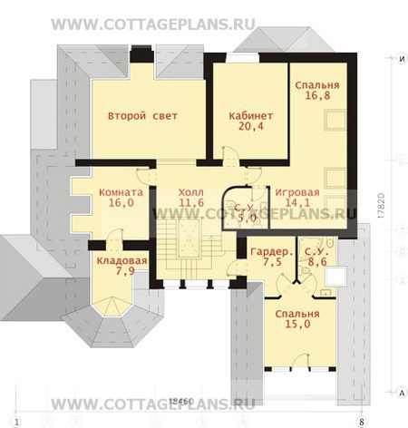 Поэтажные планы проект дома 47-77 общ. площадь 474,5 м2