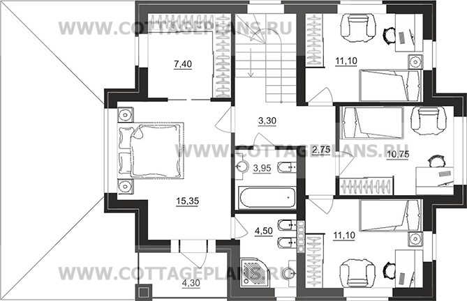 Поэтажные планы проект дома 71-96 общ. площадь 223,20 м2