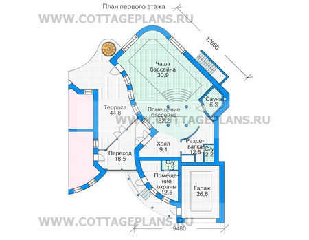 Поэтажные планы проект дома 35-93 общ. площадь 282,1м2