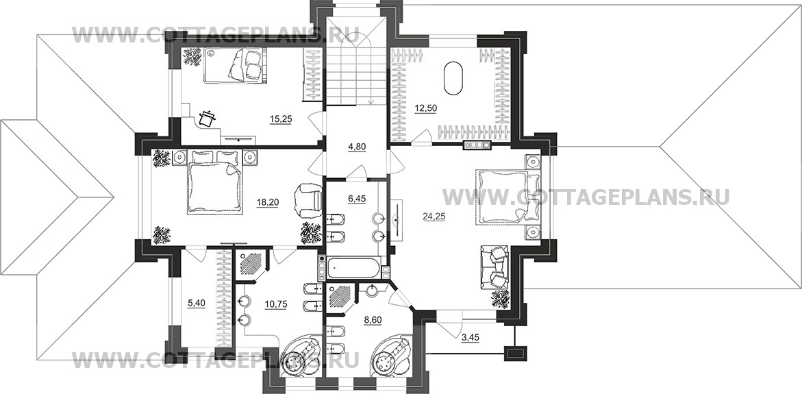 Поэтажные планы проект дома 100-82 общ. площадь 262,30 м2