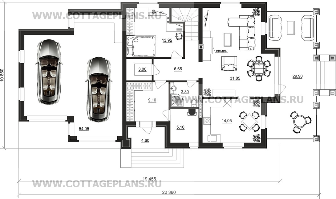 Поэтажные планы проект дома 78-22 общ. площадь 301,30м2