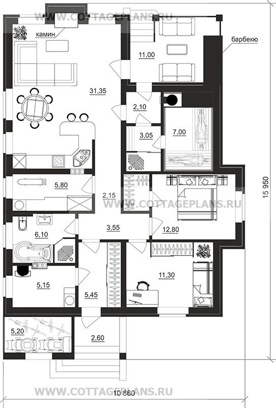 Поэтажные планы проект дома 700-03 общ. площадь 95,80 м2