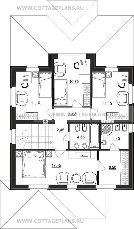 Поэтажные планы проект дома 29-64 общ. площадь 150,05 м2