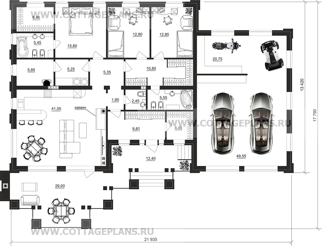 Поэтажные планы проект дома 07-84 общ. площадь 214,75 м2