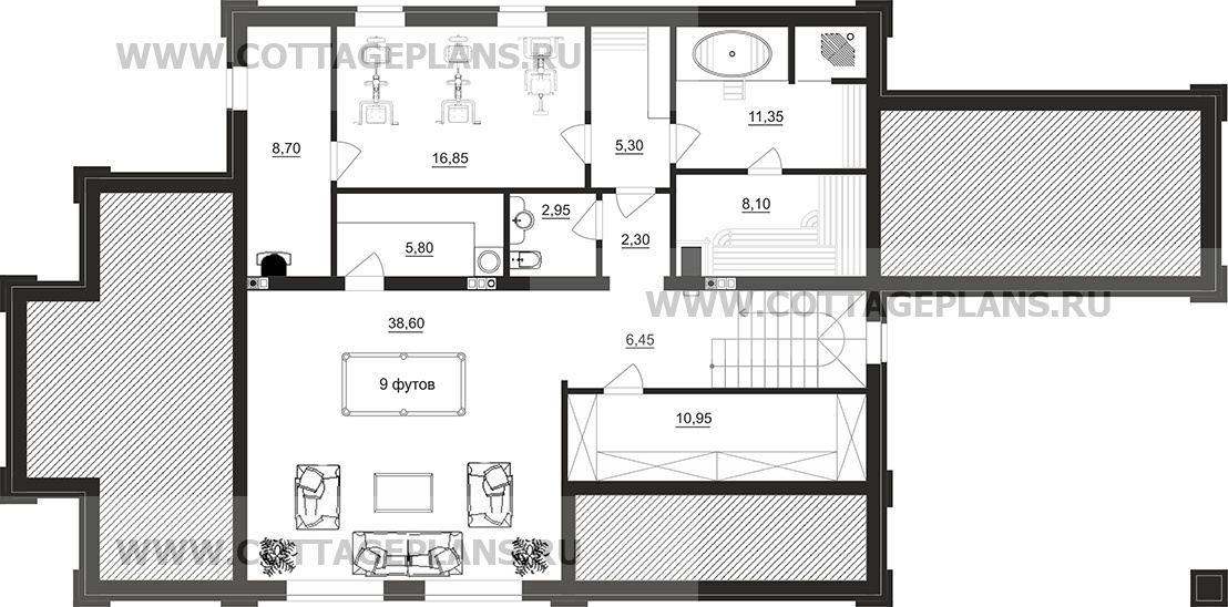 Поэтажные планы проект дома 28-68 общ. площадь 256,15 м2