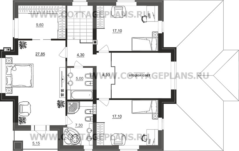 Поэтажные планы проект дома 200-52 общ. площадь 203,95 м2