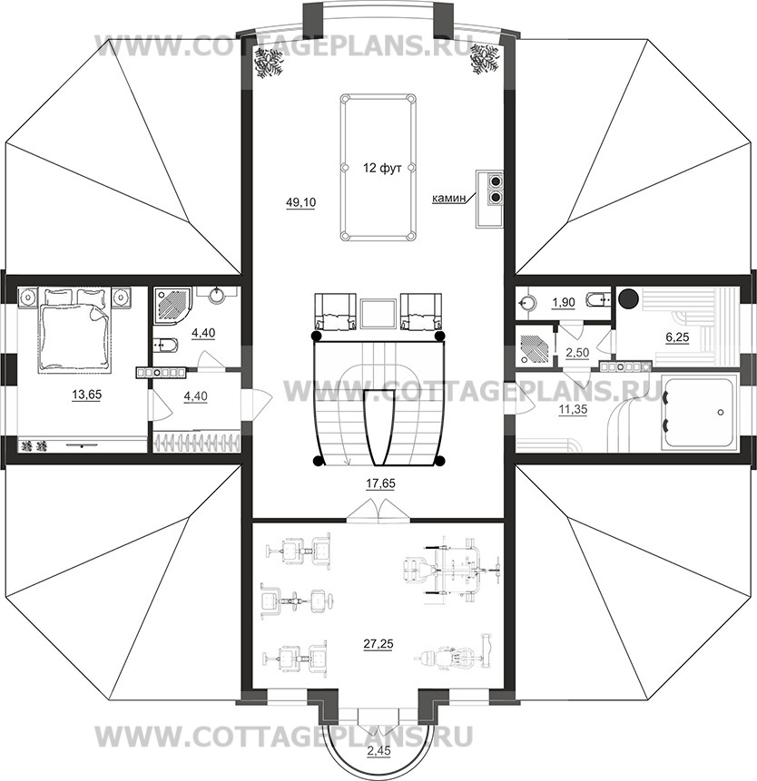 Поэтажные планы проект дома 74-85 общ. площадь 561,20 м2