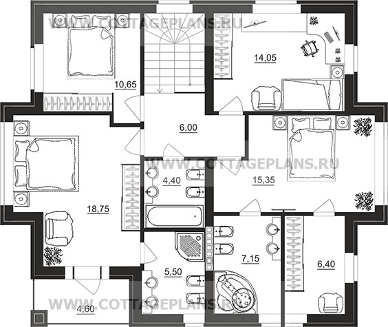 Поэтажные планы проект дома 29-86 общ. площадь 164,60 м2