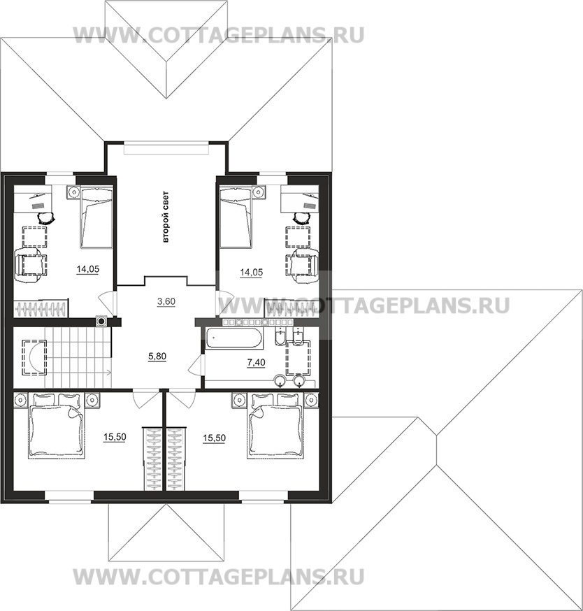 Поэтажные планы проект дома 201-12 общ. площадь 308,25 м2