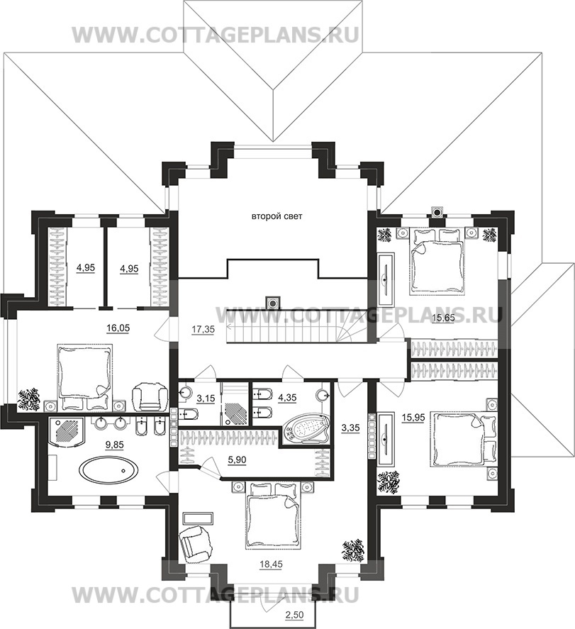 Поэтажные планы проект дома 101-26 общ. площадь 377,95 м2