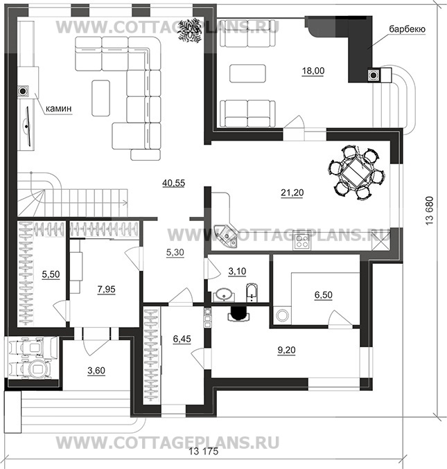 Поэтажные планы проект дома 204-54 общ. площадь 199,00 м2